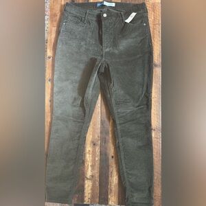 Old Navy  Super Skinny Corduroy Pants Womens 14 Mid Rise Green Dark Wash